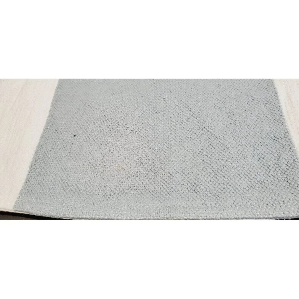 West Elm Cotton Canvas Placemat Set (2) In Natural Slate Blue Gray